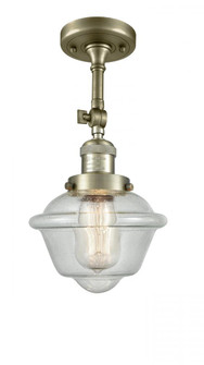 Oxford - 1 Light - 7 inch - Antique Brass - Adjustable Semi-Flush Mount (3442|201F-AB-G534-LED)
