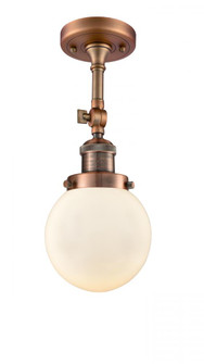 Beacon - 1 Light - 6 inch - Antique Copper - Adjustable Semi-Flush Mount (3442|201F-AC-G201-6-LED)