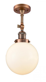 Beacon - 1 Light - 8 inch - Antique Copper - Adjustable Semi-Flush Mount (3442|201F-AC-G201-8-LED)