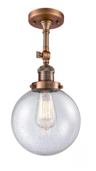 Beacon - 1 Light - 8 inch - Antique Copper - Adjustable Semi-Flush Mount (3442|201F-AC-G204-8-LED)