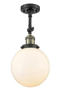 Beacon - 1 Light - 8 inch - Black Antique Brass - Adjustable Semi-Flush Mount (3442|201F-BAB-G201-8-LED)