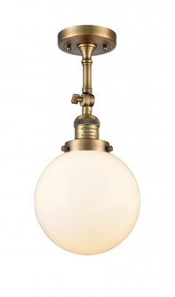Beacon - 1 Light - 8 inch - Brushed Brass - Adjustable Semi-Flush Mount (3442|201F-BB-G201-8-LED)