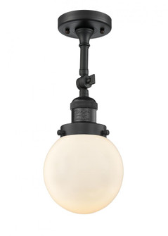 Beacon - 1 Light - 6 inch - Matte Black - Adjustable Semi-Flush Mount (3442|201F-BK-G201-6)