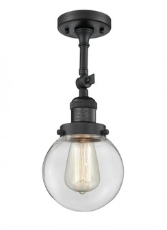 Beacon - 1 Light - 6 inch - Matte Black - Adjustable Semi-Flush Mount (3442|201F-BK-G202-6-LED)