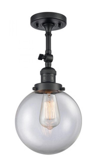 Beacon - 1 Light - 8 inch - Matte Black - Adjustable Semi-Flush Mount (3442|201F-BK-G202-8-LED)