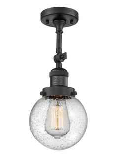 Beacon - 1 Light - 6 inch - Matte Black - Adjustable Semi-Flush Mount (3442|201F-BK-G204-6)