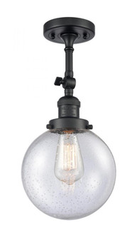 Beacon - 1 Light - 8 inch - Matte Black - Adjustable Semi-Flush Mount (3442|201F-BK-G204-8-LED)