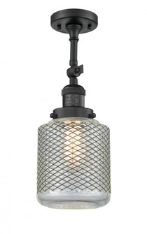 Stanton - 1 Light - 6 inch - Matte Black - Adjustable Semi-Flush Mount (3442|201F-BK-G262-LED)