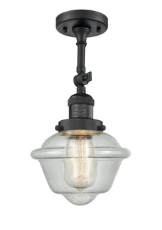 Oxford - 1 Light - 7 inch - Matte Black - Adjustable Semi-Flush Mount (3442|201F-BK-G534)