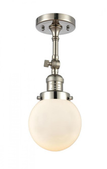Beacon - 1 Light - 6 inch - Polished Nickel - Adjustable Semi-Flush Mount (3442|201F-PN-G201-6-LED)