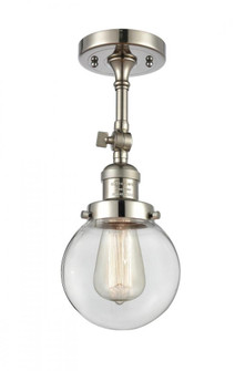 Beacon - 1 Light - 6 inch - Polished Nickel - Adjustable Semi-Flush Mount (3442|201F-PN-G202-6)