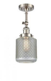 Stanton - 1 Light - 6 inch - Brushed Satin Nickel - Adjustable Semi-Flush Mount (3442|201F-SN-G262)