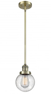 Beacon - 1 Light - 6 inch - Antique Brass - Stem Hung - Mini Pendant (3442|201S-AB-G204-6-LED)