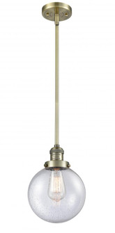 Beacon - 1 Light - 8 inch - Antique Brass - Stem Hung - Mini Pendant (3442|201S-AB-G204-8)