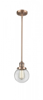 Beacon - 1 Light - 6 inch - Antique Copper - Stem Hung - Mini Pendant (3442|201S-AC-G202-6-LED)