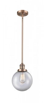 Beacon - 1 Light - 8 inch - Antique Copper - Stem Hung - Mini Pendant (3442|201S-AC-G202-8)