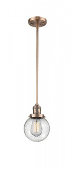 Beacon - 1 Light - 6 inch - Antique Copper - Stem Hung - Mini Pendant (3442|201S-AC-G204-6-LED)