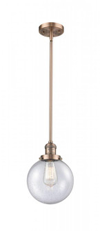 Beacon - 1 Light - 8 inch - Antique Copper - Stem Hung - Mini Pendant (3442|201S-AC-G204-8)