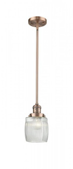 Colton - 1 Light - 6 inch - Antique Copper - Stem Hung - Mini Pendant (3442|201S-AC-G302)