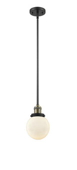 Beacon - 1 Light - 6 inch - Black Antique Brass - Stem Hung - Mini Pendant (3442|201S-BAB-G201-6)