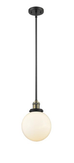 Beacon - 1 Light - 8 inch - Black Antique Brass - Stem Hung - Mini Pendant (3442|201S-BAB-G201-8-LED)