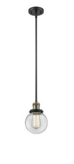 Beacon - 1 Light - 6 inch - Black Antique Brass - Stem Hung - Mini Pendant (3442|201S-BAB-G202-6-LED)