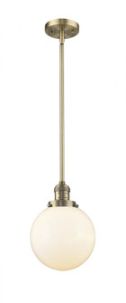 Beacon - 1 Light - 8 inch - Brushed Brass - Stem Hung - Mini Pendant (3442|201S-BB-G201-8)