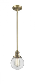Beacon - 1 Light - 6 inch - Brushed Brass - Stem Hung - Mini Pendant (3442|201S-BB-G202-6-LED)