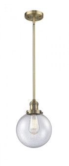 Beacon - 1 Light - 8 inch - Brushed Brass - Stem Hung - Mini Pendant (3442|201S-BB-G204-8-LED)
