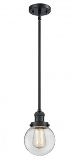 Beacon - 1 Light - 6 inch - Matte Black - Stem Hung - Mini Pendant (3442|201S-BK-G202-6)