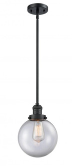 Beacon - 1 Light - 8 inch - Matte Black - Stem Hung - Mini Pendant (3442|201S-BK-G202-8-LED)