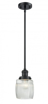 Colton - 1 Light - 6 inch - Matte Black - Stem Hung - Mini Pendant (3442|201S-BK-G302)