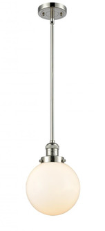 Beacon - 1 Light - 8 inch - Polished Nickel - Stem Hung - Mini Pendant (3442|201S-PN-G201-8-LED)