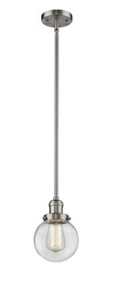 Beacon - 1 Light - 6 inch - Brushed Satin Nickel - Stem Hung - Mini Pendant (3442|201S-SN-G202-6-LED)