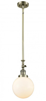 Beacon - 1 Light - 8 inch - Antique Brass - Stem Hung - Adjustable Mini Pendant (3442|206-AB-G201-8)