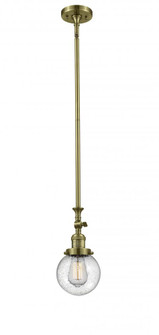Beacon - 1 Light - 6 inch - Antique Brass - Stem Hung - Adjustable Mini Pendant (3442|206-AB-G204-6)