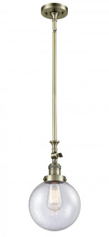 Beacon - 1 Light - 8 inch - Antique Brass - Stem Hung - Adjustable Mini Pendant (3442|206-AB-G204-8-LED)