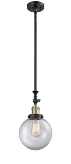 Beacon - 1 Light - 8 inch - Black Antique Brass - Stem Hung - Adjustable Mini Pendant (3442|206-BAB-G202-8-LED)