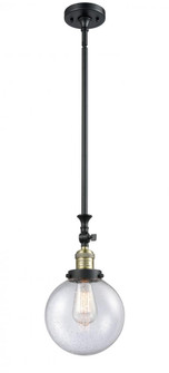 Beacon - 1 Light - 8 inch - Black Antique Brass - Stem Hung - Adjustable Mini Pendant (3442|206-BAB-G204-8-LED)