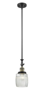 Colton - 1 Light - 6 inch - Black Antique Brass - Stem Hung - Adjustable Mini Pendant (3442|206-BAB-G302)