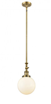 Beacon - 1 Light - 8 inch - Brushed Brass - Stem Hung - Adjustable Mini Pendant (3442|206-BB-G201-8-LED)