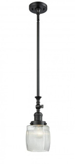 Colton - 1 Light - 6 inch - Matte Black - Stem Hung - Adjustable Mini Pendant (3442|206-BK-G302)