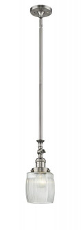 Colton - 1 Light - 6 inch - Brushed Satin Nickel - Stem Hung - Adjustable Mini Pendant (3442|206-SN-G302-LED)