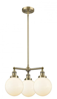Beacon - 3 Light - 22 inch - Antique Brass - Stem Hung - Chandelier (3442|207-AB-G201-8-LED)