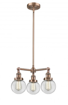 Beacon - 3 Light - 19 inch - Antique Copper - Stem Hung - Chandelier (3442|207-AC-G202-6)