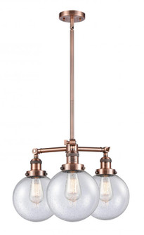 Beacon - 3 Light - 22 inch - Antique Copper - Stem Hung - Chandelier (3442|207-AC-G204-8)