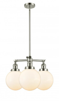 Beacon - 3 Light - 22 inch - Polished Nickel - Stem Hung - Chandelier (3442|207-PN-G201-8-LED)
