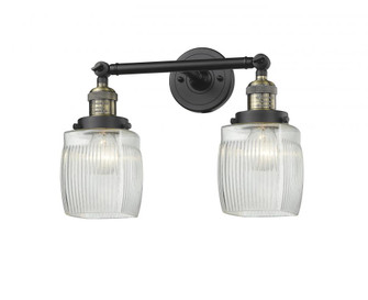Colton - 2 Light - 16 inch - Black Antique Brass - Adjustable Bath Vanity Light (3442|208-BAB-G302-LED)