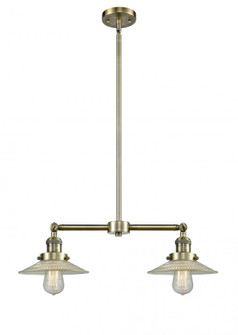 Halophane - 2 Light - 21 inch - Antique Brass - Stem Hung - Adjustable Island Light (3442|209-AB-G2)