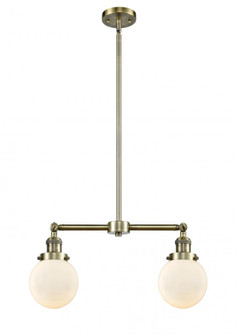Beacon - 2 Light - 23 inch - Antique Brass - Stem Hung - Adjustable Island Light (3442|209-AB-G201-6-LED)